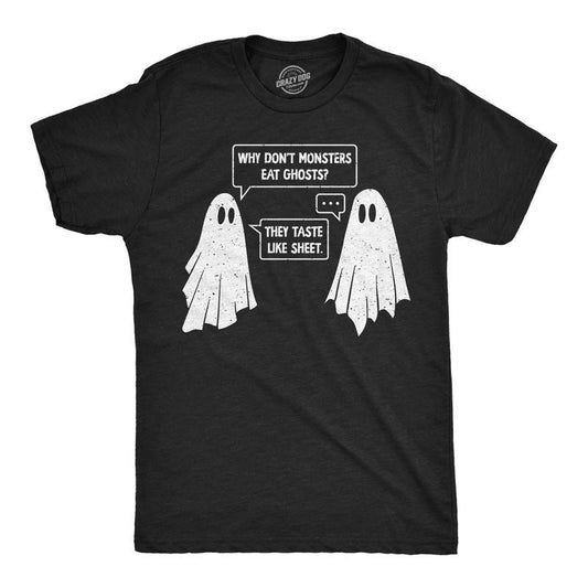 Mens Funny T Shirts Ghost Joke Sarcastic Halloween Bedsheet Ghosts Graphic Novelty Tee For Men Mens Funny T Shirts Cool Tees Soft Stylish Casual Menswear Halloween Apparel for Men Funny Sarcastic Black -
