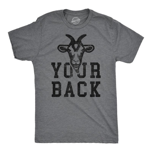 Mens Funny T Shirts Goat Your Back Sarcastic Graphic Novelty Tee For Men Mens Funny T Shirts Cool Tees Soft Stylish Casual Menswear Sarcastic Apparel for Men Funny Animal Short Sleeve Novelty Tees for Dark Grey