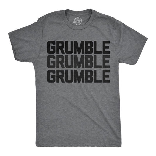 Mens Funny T Shirts Grumble Grumble Grumble Sarcastic Graphic Hungry Novelty Tee For Men Mens Funny T Shirts Cool Tees Soft Stylish Casual Menswear Sarcastic Apparel for Men Funny Food Short Sleeve Dark Grey