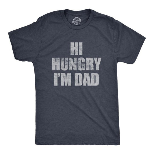 Mens Funny T Shirts Hi Hungry Im Dad Sarcastic Corny Joke Graphic Novelty Tee for Men Mens Funny T Shirts Cool Tees Soft Stylish Casual Navy - Hi