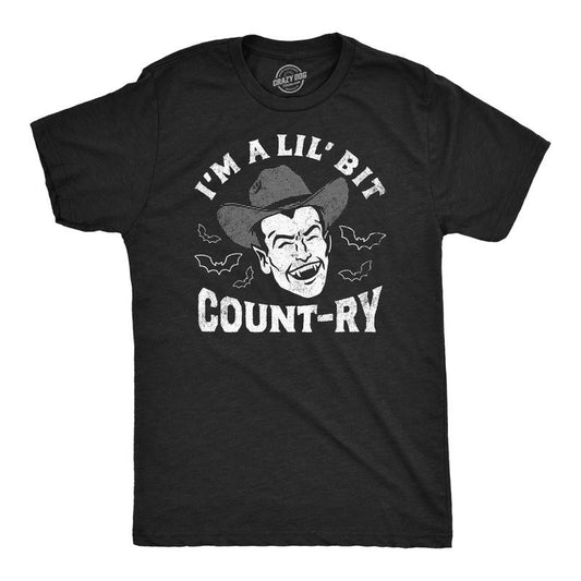 Mens Funny T Shirts Im A Lil Bit Count Ry Sarcastic Halloween Vampire Graphic Tee For Men Mens Funny T Shirts Cool Tees Soft Stylish Casual Menswear Halloween Apparel for Men Funny Sarcastic Short Black -
