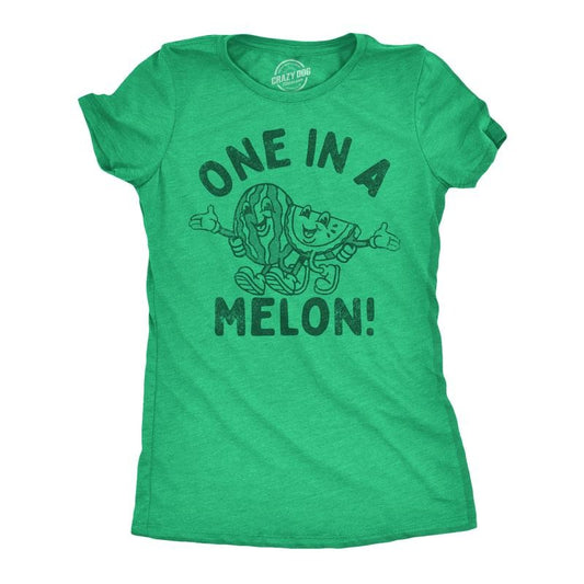 Mens Funny T Shirts One In A Melon Sarcastic Watermelon Graphic Tee For Men Mens Funny T Shirts Cool Tees Soft Stylish Casual Menswear Sarcastic Apparel for Men Funny Food Short Sleeve Novelty Tees Green -