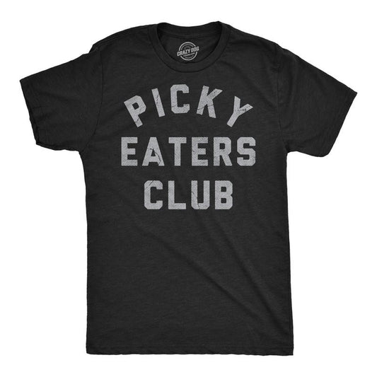 Mens Funny T Shirts Picky Eaters Club Sarcastic Food Graphic Novelty Tee For Men Mens Funny T Shirts Cool Tees Soft Stylish Casual Menswear Sarcastic Apparel for Men Funny Food Short Sleeve Novelty Black -