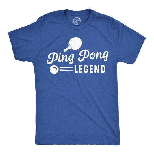 Mens Funny T Shirts Ping Pong Legend Sarcastic Table Tennis Graphic Tee Mens Funny T Shirts Cool Tees Soft Stylish Casual Menswear Royal -