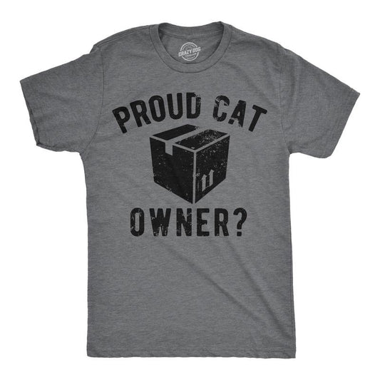 Mens Funny T Shirts Proud Cat Owner Sarcastic Kitten Graphic Tee for Men Mens Funny T Shirts Cool Tees Soft Stylish Casual Menswear Sarcastic Apparel for Men Funny Cat Short Sleeve Novelty Tees for Dark Grey