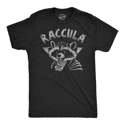 Mens Funny T Shirts Raccula Sarcastic Halloween Vampire Graphic Raccoon Novelty Tee For Men Mens Funny T Shirts Cool Tees Soft Stylish Casual Menswear Halloween Apparel for Men Funny Animal Short Black -