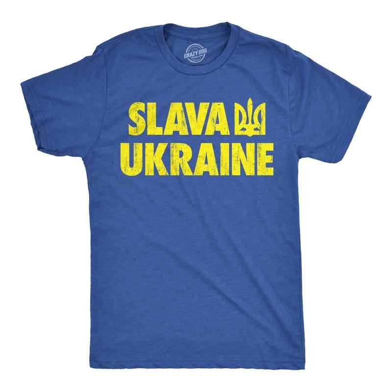 Mens Funny T Shirts Slava Ukraine Support Graphic Novelty Tee For Men Mens Funny T Shirts Cool Tees Soft Stylish Casual Menswear Funny Motivational Short Sleeve Novelty Tees for Guys Royal -
