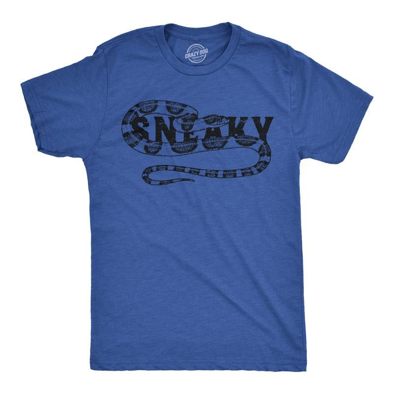 Mens Funny T Shirts Sneaky Snake Sarcastic Graphic Tee for Men Mens Funny T Shirts Cool Tees Soft Stylish Casual Menswear Sarcastic Apparel for Men Funny Animal Short Sleeve Novelty Tees for Guys Royal -
