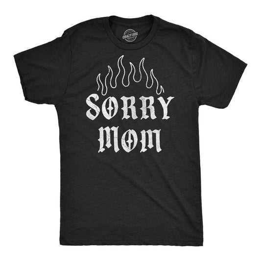 Mens Funny T Shirts Sorry Mom Sarcastic Tattoo Graphic Novelty Tee For Men Mens Funny T Shirts Cool Tees Soft Stylish Casual Menswear Funny Mother's Day Short Sleeve Novelty Tees for Guys Black -