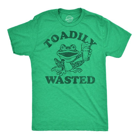 Mens Funny T Shirts Toadily Wasted Sarcastic Drinking Graphic Tee For Men Mens Funny T Shirts Cool Tees Soft Stylish Casual Menswear Drinking Apparel for Men Funny Animal Short Sleeve Novelty Tees for Green -