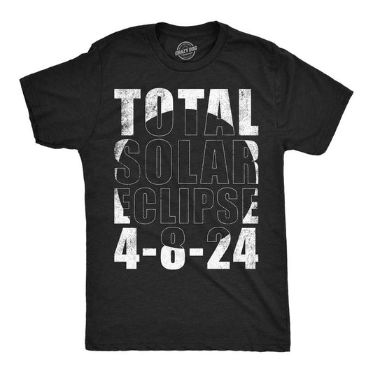 Mens Funny T Shirts Total Solar Eclipse 2024 4 8 24 Graphic Tee For Men