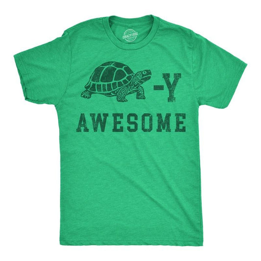Mens Funny T Shirts Turtley Awesome Sarcastic Turtle Graphic Novelty Tee For Men Mens Funny T Shirts Cool Tees Soft Stylish Casual Menswear Sarcastic Apparel for Men Funny Animal Short Sleeve Novelty Green -