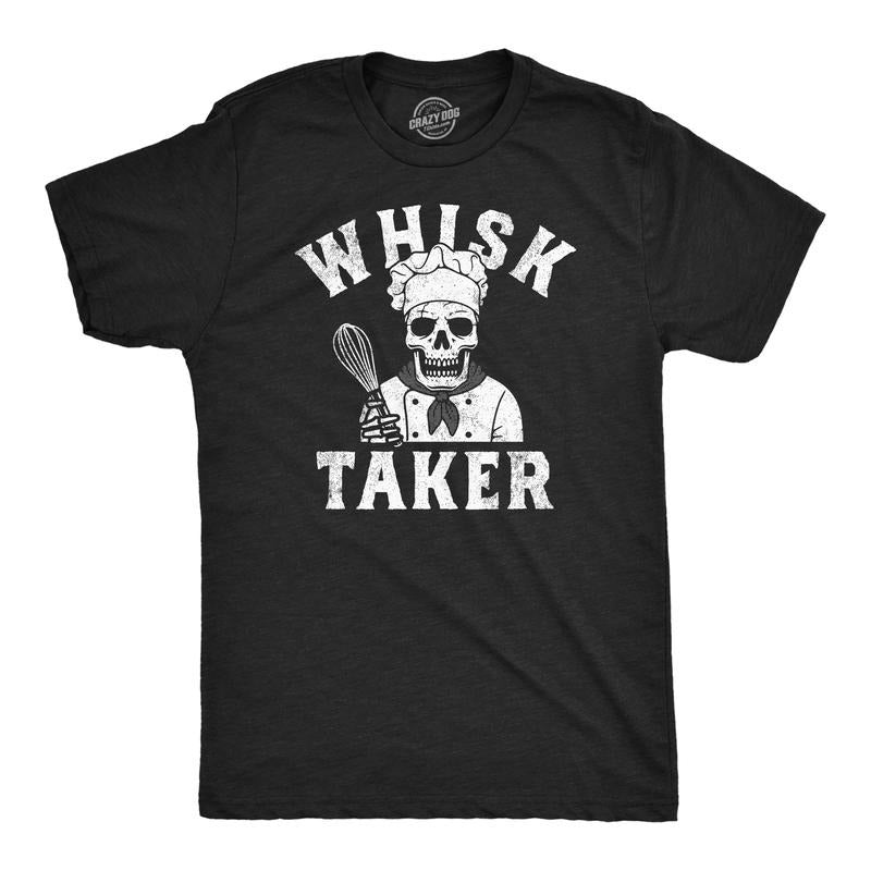 Mens Funny T Shirts Whisk Taker Sarcastic Cooking Graphic Tee For Men Mens Funny T Shirts Cool Tees Soft Stylish Casual Menswear Halloween Apparel for Men Funny Food Short Sleeve Novelty Tees for Guys Black -