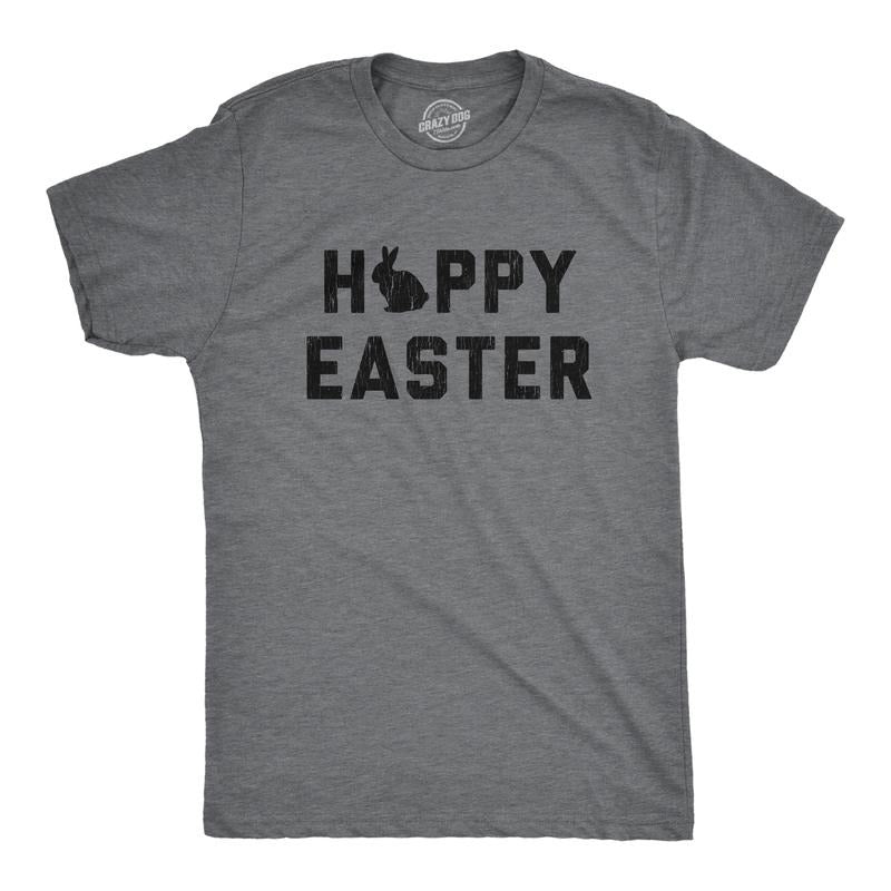 Mens Happy Easter T shirt Funny Bunny Graphic Cool Tee For Egg Basket Hunt Mens Funny T Shirts Cool Tees Soft Stylish Casual Menswear Easter Apparel for Men Funny Animal Short Sleeve Novelty Tees for Dark Grey