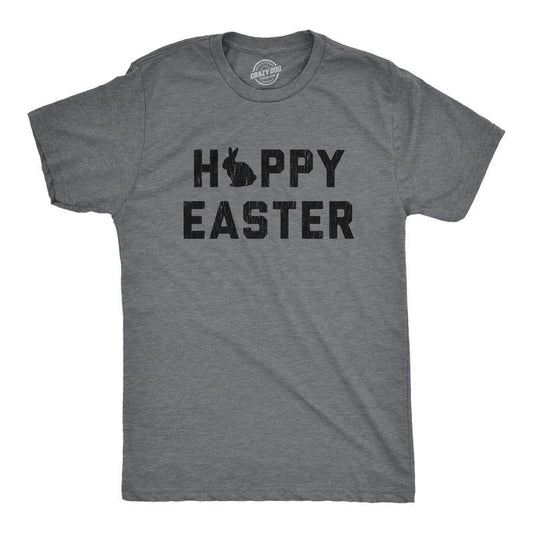 Mens Happy Easter T shirt Funny Bunny Graphic Cool Tee For Egg Basket Hunt Mens Funny T Shirts Cool Tees Soft Stylish Casual Menswear Easter Apparel for Men Funny Animal Short Sleeve Novelty Tees for Dark Grey