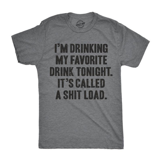 Mens Im Drinking My Favorite Drink Tonight Mardi Gras Tshirt Mens Funny T Shirts Cool Slimming Tees with Plus Sizes Funny Drinking T Shirt Novelty Tees for Men Dark Grey