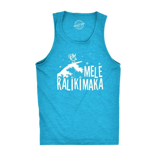 Mens Mele Kalikimaka Fitness Tank Funny Surfing Hawaiian Christmas Santa Tanktop Funny Workout Shirt for Men with Plus Sizes Christmas Tank Top for Men Novelty Tank Tops for Guys Teal