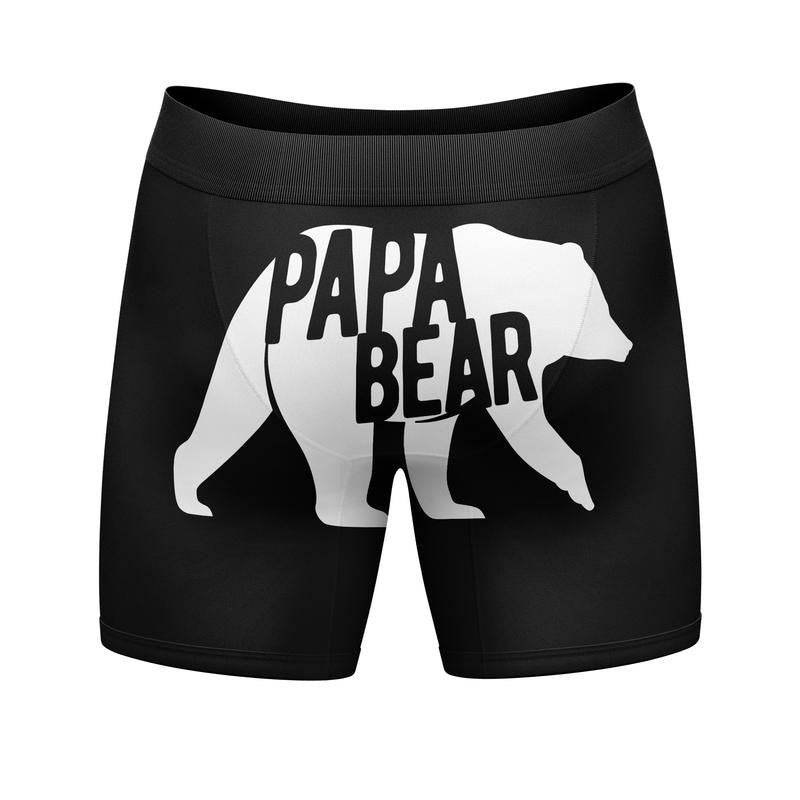 Mens Papa Bear Boxer Briefs Funny Cool Fathers Day Dad Gift Novelty Underwear For Guys Funny Graphic Boxers Dad Joke  Funny Animal  Mens Novelty Boxer Briefs Papa Bear