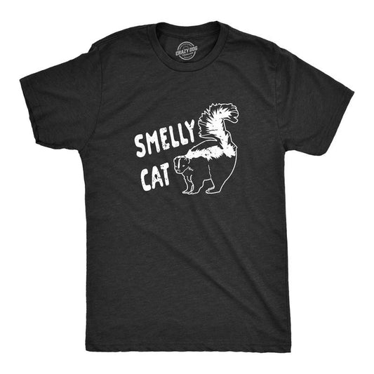 Mens Smelly Cat T shirt Funny Skunk Novelty Gift Dad Joke Humorous Graphic Tee