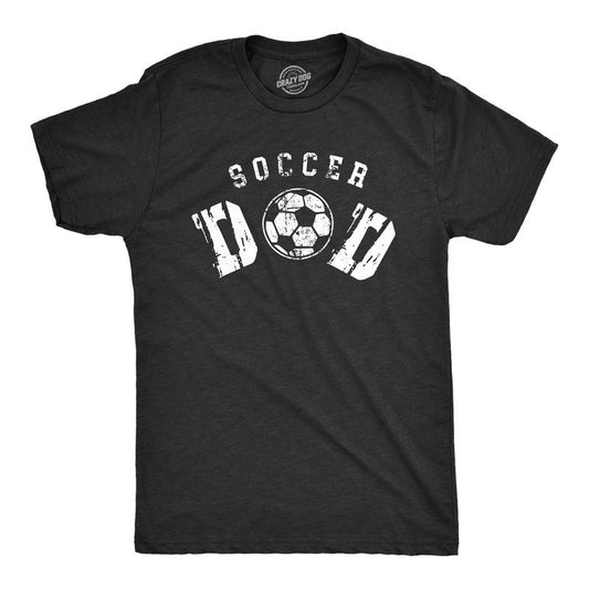 Mens Soccer Dad T Shirt Funny Cool Fathers Day Gift Soccer Ball Graphic Tee For Guys Mens Funny T Shirts Cool Tees Soft Stylish Casual Menswear Dad Joke Apparel for Men Funny Soccer Short Sleeve Black