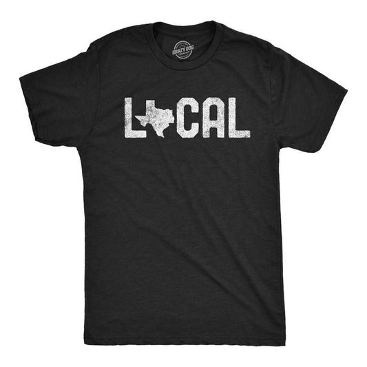 Mens Texas Local T Shirt Cool Vintage Graphic Awesome Retro Tee for Guys Mens Funny T Shirts Cool Tees Soft Stylish Casual Menswear Political Apparel for Men Funny Sarcastic Short Sleeve Novelty Tees Black