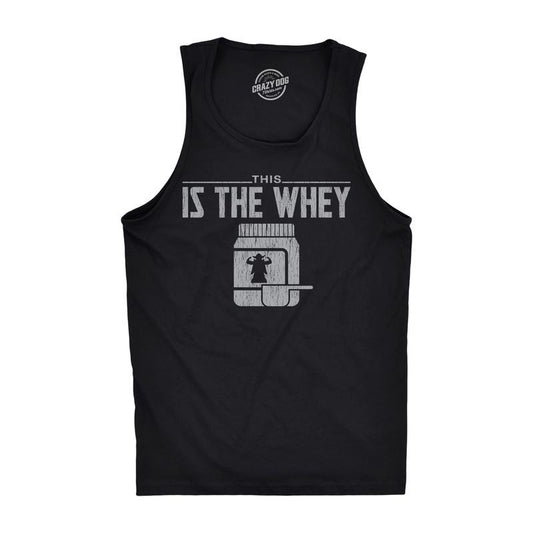Mens This Is The Whey Fitness Tank Funny Sci-Fi Movie TV Show Graphic Space Tanktop Funny Workout Shirt for Men with Plus Sizes Movie Tank Top for Men Funny Fitness Tank Top Novelty Tank Tops for Guys Black