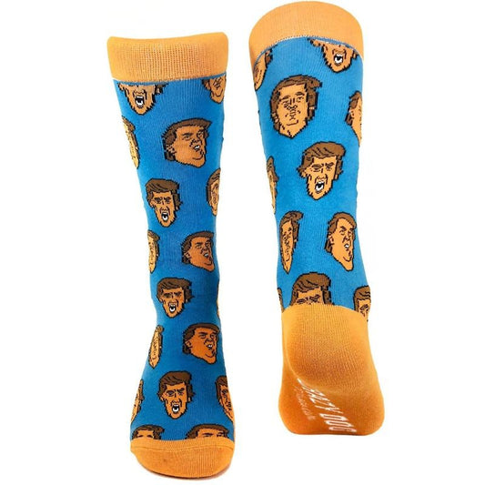 Mens Trump Face Socks Funny President Political Maga Gift Novelty Footwear Funny Graphic Socks Comfortable Fitted Spandex Cotton