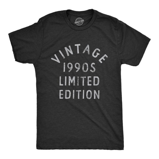 Mens Vintage 1990s Limited Edition T Shirt Funny Cool 1990 Theme Classic Tee for Guys Mens Funny T Shirts Cool Tees Soft Stylish Casual Black
