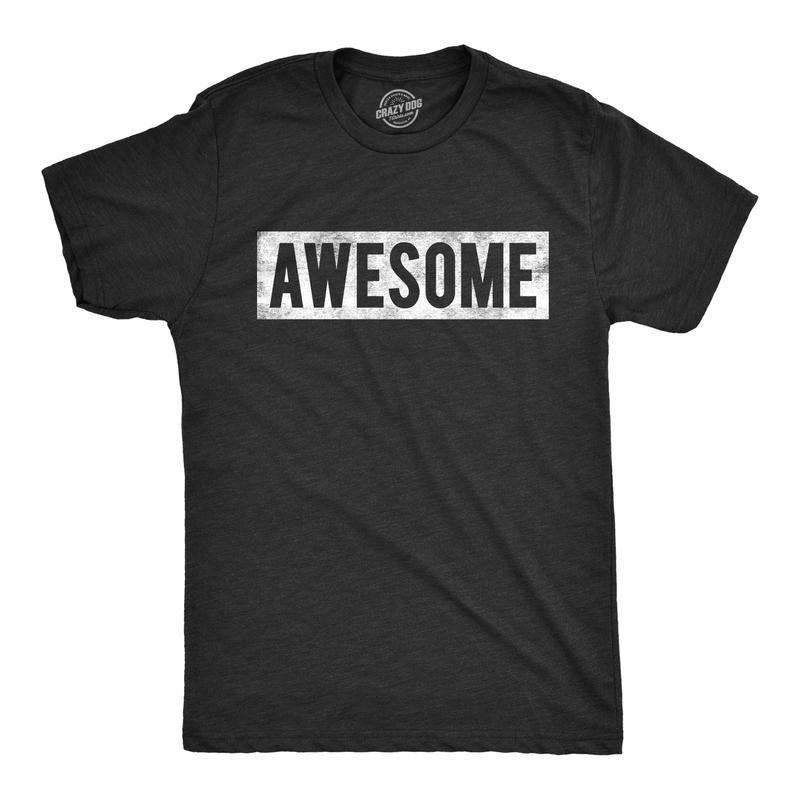 Mens Vintage Awesome Funny Everything Is Cool Bragging T shirt Mens Funny T Shirts Cool Tees Soft Stylish Casual Menswear Funny Vintage Short Sleeve Novelty Tees for Guys Black