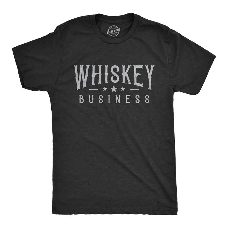 Mens Whiskey Business T shirt Funny Drinking Drunk Party Vintage Graphic Tee Mens Funny T Shirts Cool Tees Soft Stylish Casual Menswear Funny Drinking Short Sleeve Novelty Tees for Guys Black