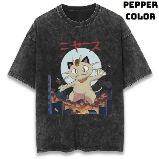 Meowth City Boy Vintage T-Shirt, Meowth Shirt, Pokemon Merch, Pokemon Shirt, Pokemon Meowth Shirt, Cute Shirt, Anime Manga Shirt, Graphic Tee Shirt, Unisex T-Shirt, Gift For Fan Pokemon, Crewneck Short Sleeve Shirt Top Menswear Underwear Streetwear