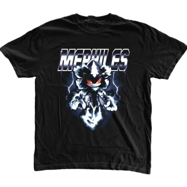 Mephiles the Dark T-Shirt, Sonic Adventure Shirt, Unisex Vintage Graphic Tees Gothic Grunge Y2k Emo Scene Amity Affliction Style Clothes Men Women Streetwear