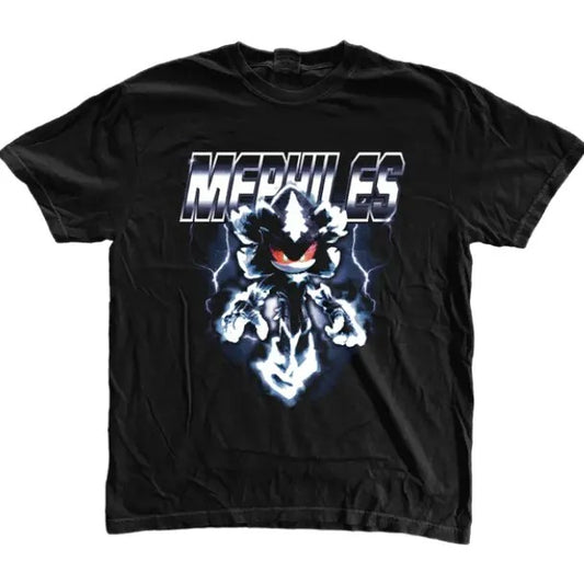 Mephiles the Dark T-Shirt, Sonic Adventure Shirt, Unisex Vintage Graphic Tees Gothic Grunge Y2k Emo Scene Amity Affliction Style Clothes Men Women Streetwear