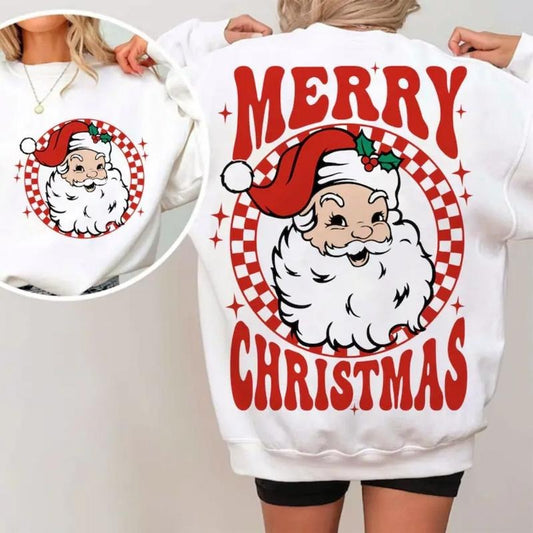 Merry Christmas Santa, Retro Christmas, Christmas, Santa claus, Christmas Vibes, Retro Sublimation Christmas Cute 2 Sides Shirt