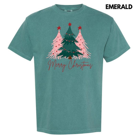 Merry Christmas Tree Trio Comfort Colors T-Shirt 'NLB'