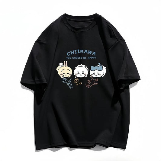 Metal Chiikawa T-Shirt, Chiikawa Usagi Tee, Kawaii Anime Bunny Shirt, Harajuku Aesthetic Tee, Gift for Rabbit Lovers,Anime Apparel