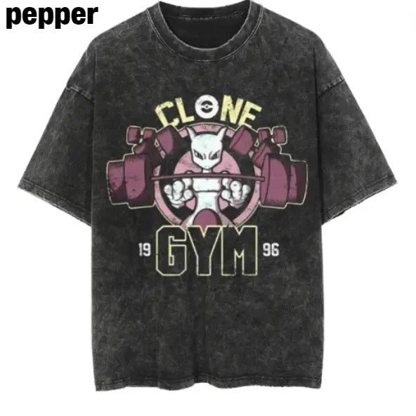 Mewtwo Clone Gym Vintage Tee, Mewtwo T-Shirt, Pokemon Graphic Tees, Unisex Anime Shirt, Sweatshirt, Gym Shirt Menswear Womenswear Streetwear