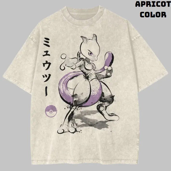 Mewtwo Vintage Graphic Tees, Mewtwo T-Shirt, Pokemon Shirts, Unisex Anime Manga Shirt Top Menswear Womenswear Streetwear