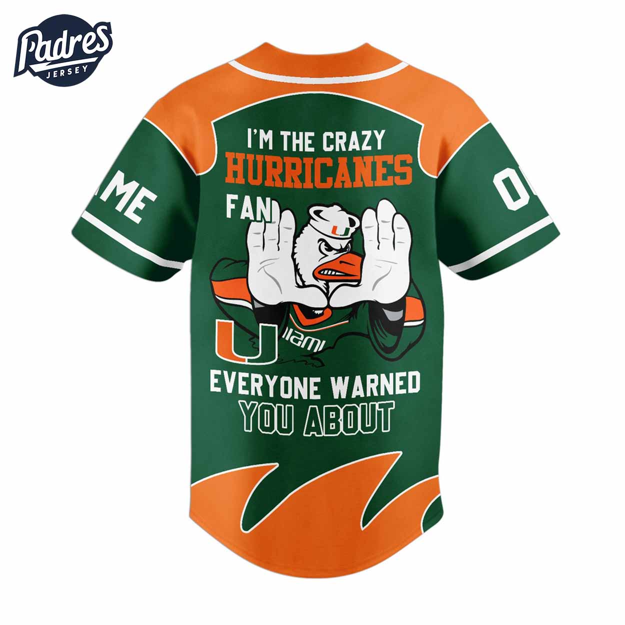 Miami Hurricanes Football Custom Baseball Jersey Style - Padres Jersey Oasis: Elevate Your Baseball Style Game