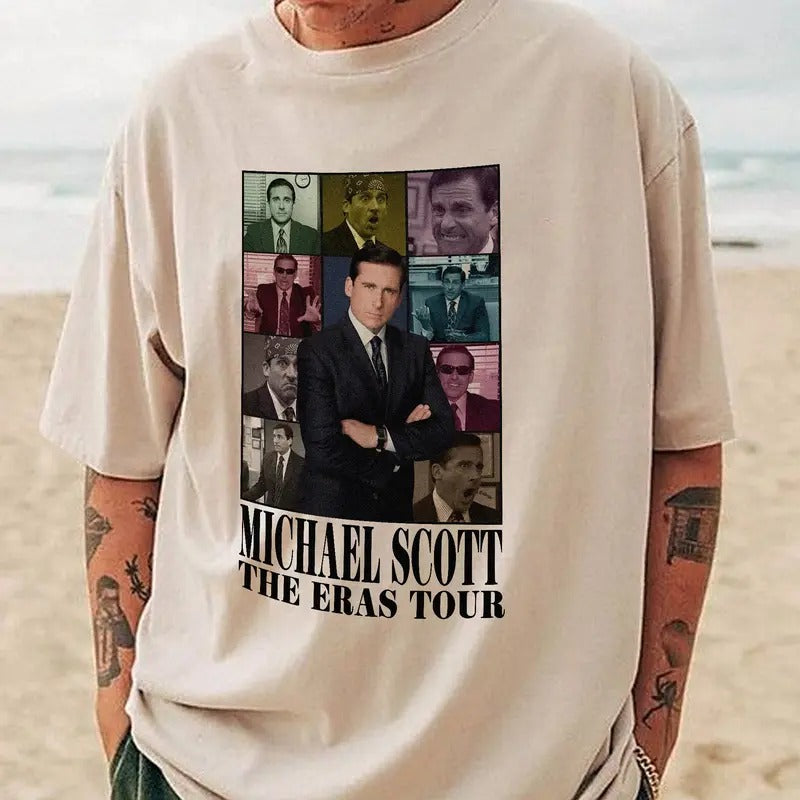 Michael Scott The Eras Tour Sweatshirt, Michael Scott Retro Shirt, Michael Scott Homage Shirt US Office TV Show Retro 90's Vintage Menswear Cotton Top