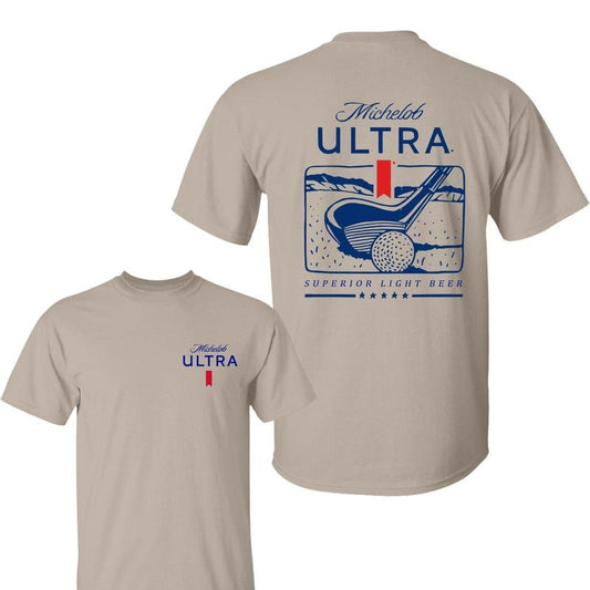 Michellob Ultra Golfing Shirt, Unisex Unisex Cotton - Classic Fit for Menswear, 2 Side T-Shirt For Men