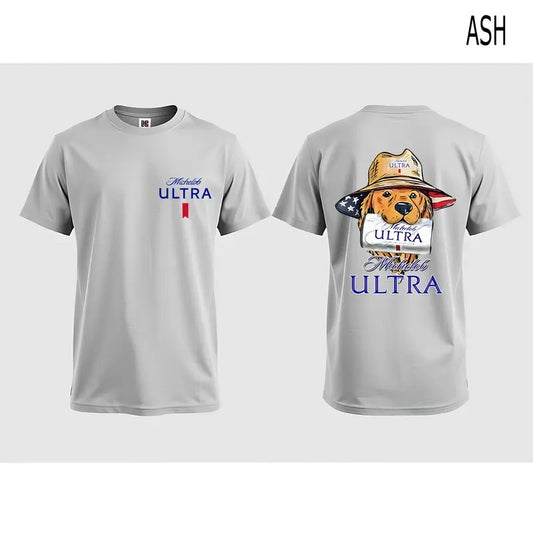 Michelob Ultra Dog Friends T-shirt 2 sided for men and women,Dog Michelob Ultra Shirts Classic Cotton