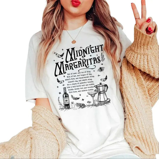 Midnight Magaritas Halloween Shirt, Chillin fall Tee, Love Halloween Shirt, Night Fall Halloween