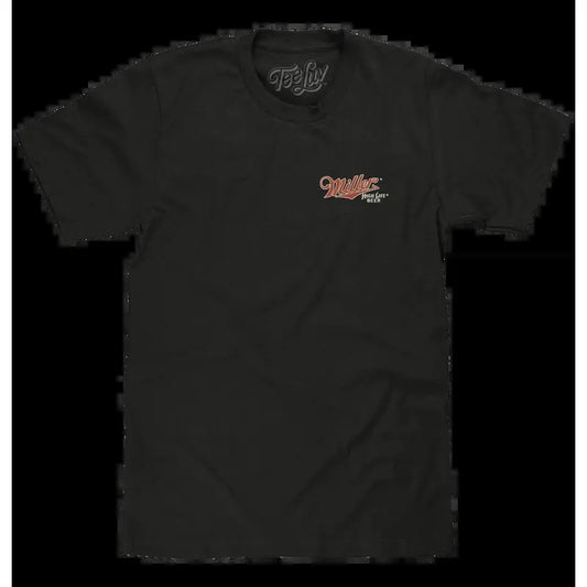 Miller High Life Girl in The Moon Beer Logo T-Shirt - Vintage Black