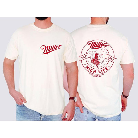 Miller High Life, Retro Beer, Front and Back, America, Drinking Shirt, Women's, Comfort Colors Tee