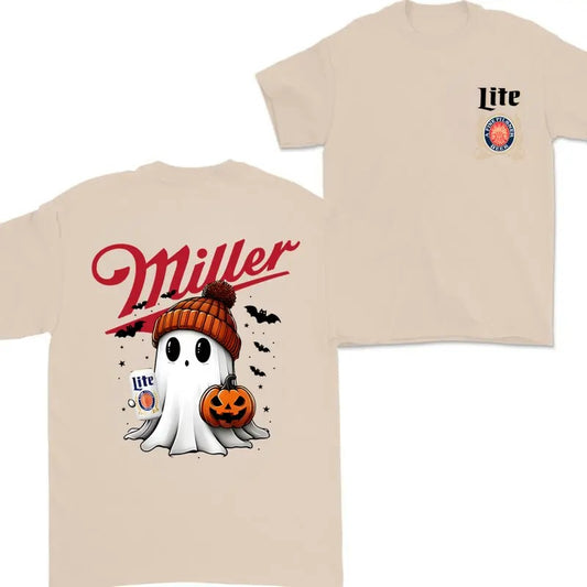 Miller Lite Beer Ghost Halloween Double Sided Tee, Miller Lite Hoodie, Sweatshirt, Men &Women Tee