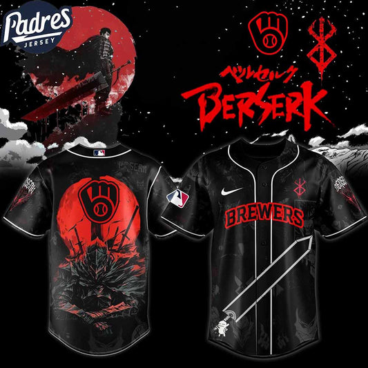 Milwaukee Brewers MLB X Berserk Personalized Baseball Jersey - Padres Jersey Oasis: Elevate Your Baseball Style Game