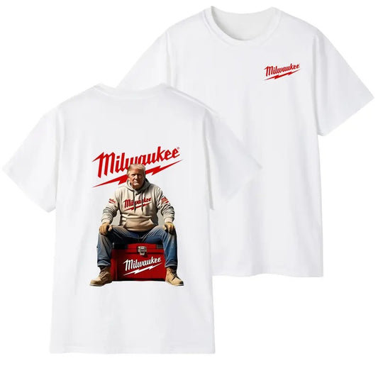 Milwaukee Tee - Bold Worker Graphic , Iconic Milwaukee Logo Design , Comfortable Black T-Shirt , Perfect For Workwear Fans And Industrial Enthusiasts