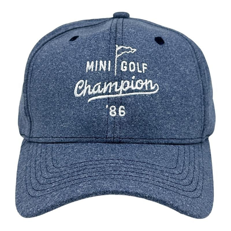 Mini Golf Champion Hat Funny Retro Putt Putt Champ Graphic Cap Funny Hats Vintage  Funny Golf  Novelty Caps for Men Navy - Standard