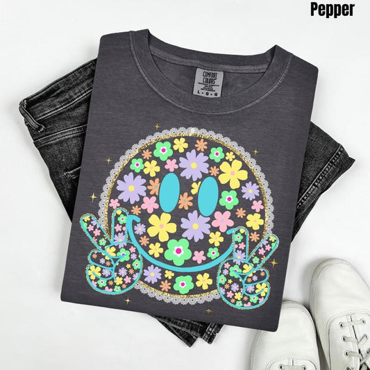 Mint Peace Face Comfort Colors T-Shirt 'NLB